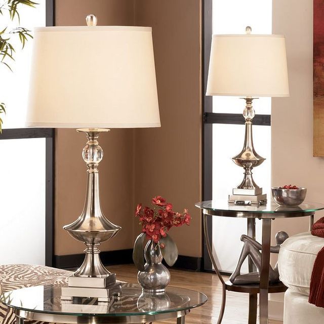 Signature Design by Ashley® Newlyn 2-Piece Silver Table Lamp Set 3