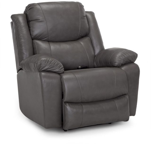 Franklin™ Caeser Antigua Dark Gray Leather Rocker Recliner Chair-0