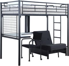 Coaster® Jenner Black Twin Futon Workstation Loft Bed