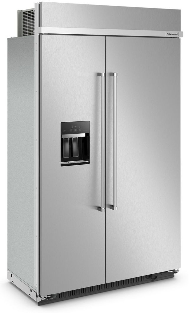 KitchenAid® 48 in. 29.4 Cu. Ft. Stainless Steel with PrintShield™ Finish Built In Counter Depth Side-by-Side Refrigerator-1