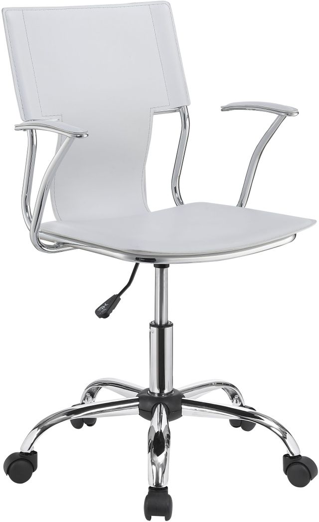 Coaster® Himari White/Chrome Adjustable Height Office Chair-1