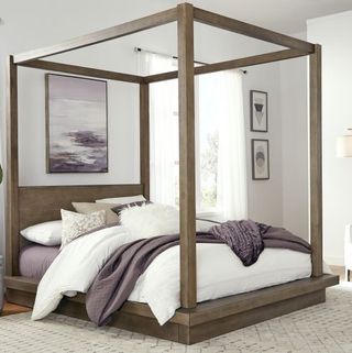 Modus Furniture Melbourne Brown Full Platform Canopy Bed