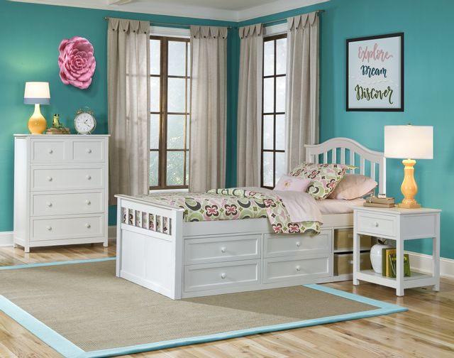 Hillsdale Furniture Schoolhouse Finley White Twin Youth Captains Storage Bed-1