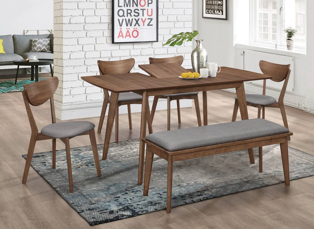 walnut dining table set for 6