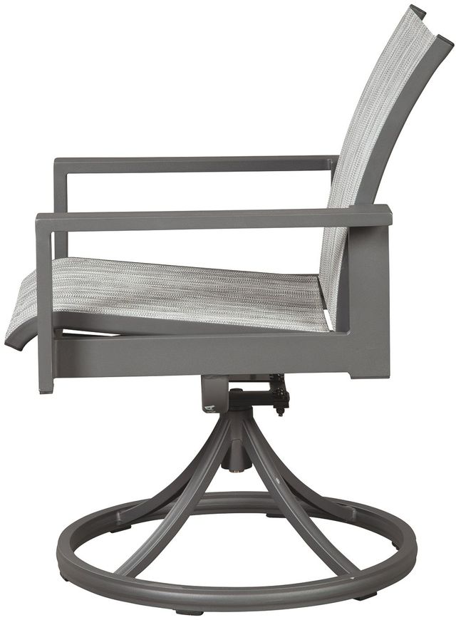 Signature Design by Ashley® Okada Gray Sling Swivel Chair 2