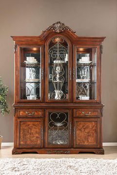 Furniture of America® Lucie Brown Cherry Hutch and Buffet