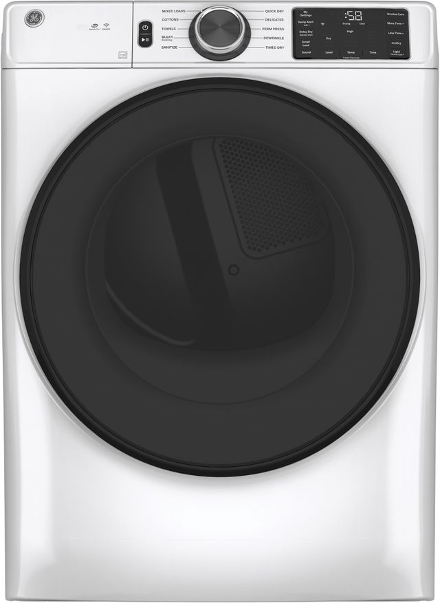 GE® 7.8 Cu. Ft. White Smart Front Load Gas Dryer [Scratch & Dent]