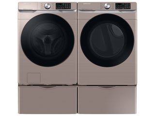 WF45B6300AC | DVE45B6300C - Samsung 4.5 cu. ft. Front Load Washer & 7.5 cu. ft. Electric Dryer Pair in Champagne INCLUDES PEDESTALS!