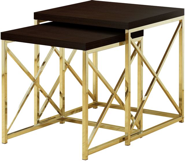 Tables gigognes carrée, brun, Monarch Specialties®