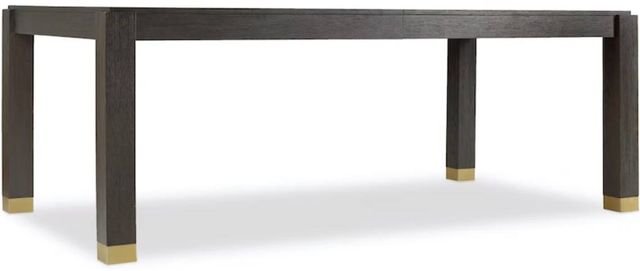 Hooker® Furniture Curata Midnight Rectangle Dining Table with Leaves and Brushed Brass Accents