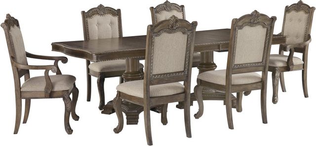 Signature Design by Ashley® Charmond 7-Piece Brown Dining Table Set-0