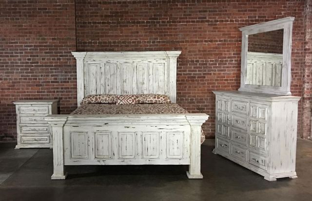 Vintage Furniture Chalet Queen Bed, Dresser, Mirror & Nightstand-1