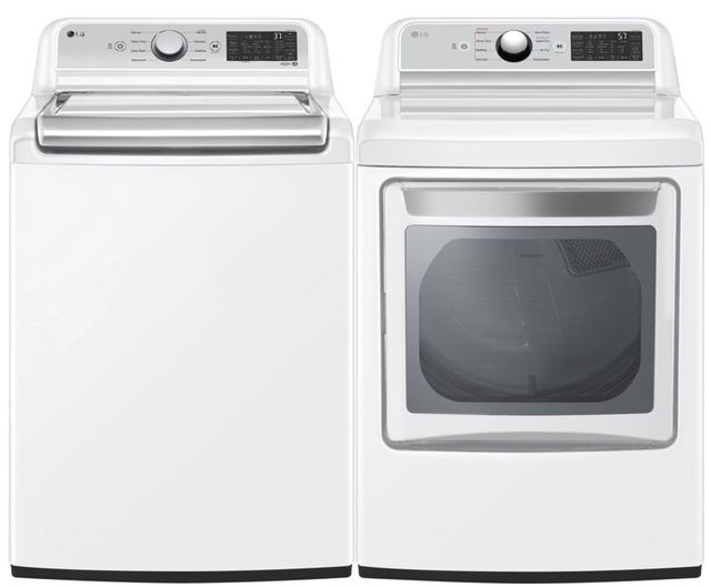 LG 7405 Series White Top Load Washer & Electric Dryer Package