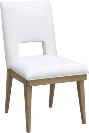 Drew & Jonathan Home Catalina Mid-Tone Brown/Merrimac Cream Upholstered Side Chair