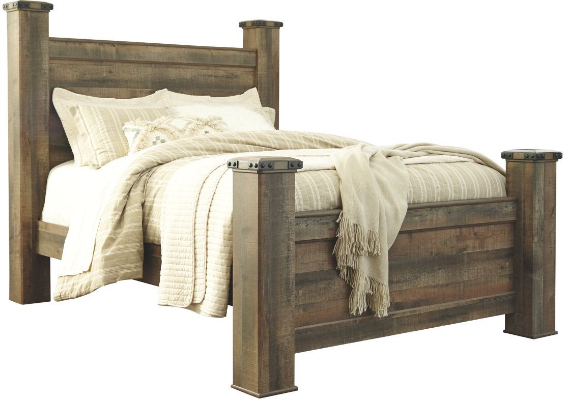 Signature Design by Ashley® Trinell Rustic Brown King Poster Bed
