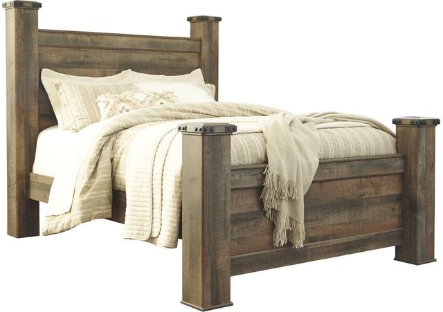 Signature Design by Ashley® Trinell Rustic Brown King Poster Bed-0