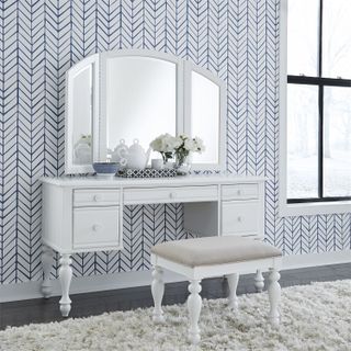 Liberty Furniture Summer House I Oyster White 3 Piece Vanity Set