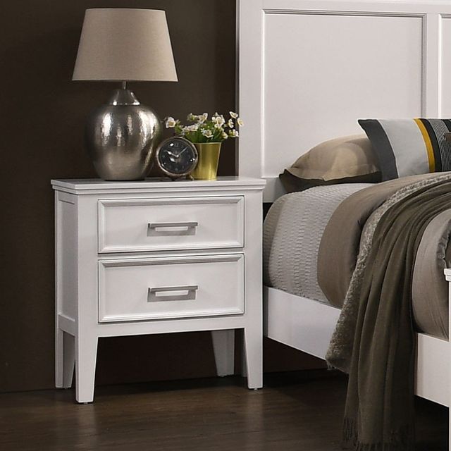 New Classic® Home Furnishings Andover 4-Piece White Queen Panel Bedroom Set with Nightstand-4
