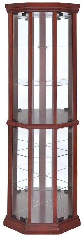 Coaster® Appledale Medium Brown 6-Shelf Corner Curio Cabinet-0