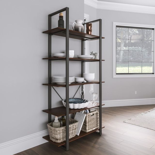 homestyles® Merge Brown Five-Shelf Bookcase 7