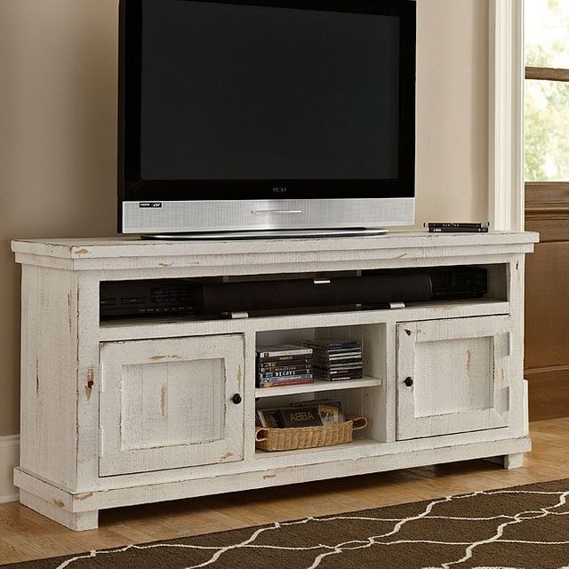 Progressive® Furniture Willow Distressed White 64" Console-1