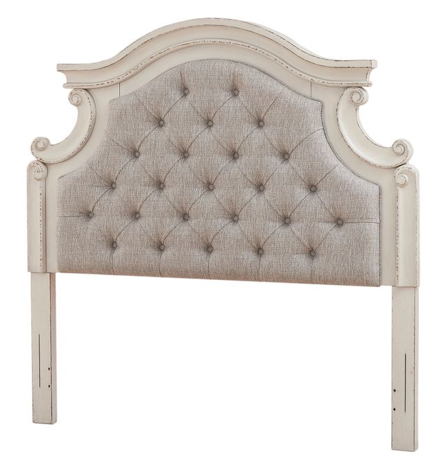 Signature Design by Ashley® Realyn Antiqued Two Tone King/California King Upholstered Panel Headboard