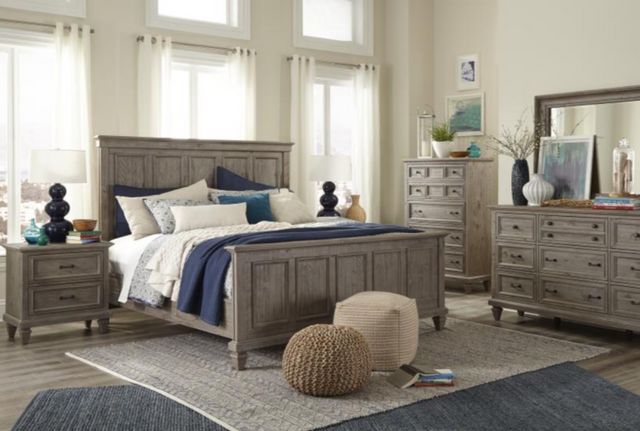 Magnussen Home® Lancaster Dovetail Grey Complete California King Panel Bed-1