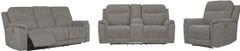 Signature Design by Ashley® Mouttrie 3-Piece Smoke Living Room Set with Reclining Sofa