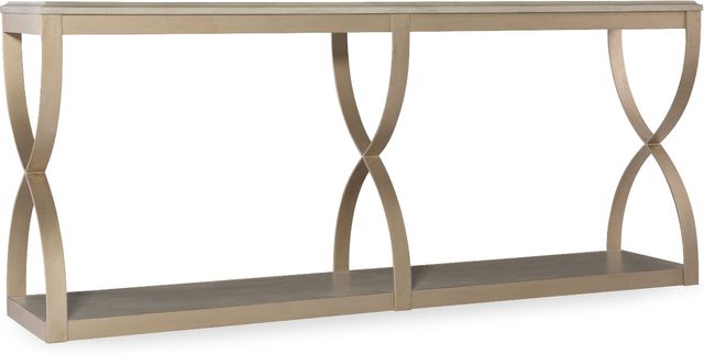 Hooker® Furniture Elixir Serene Gray Beige Console Table with Champagne Silver Base