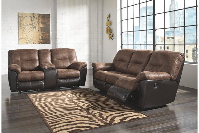 Signature Design by Ashley® Follett Double Reclining Loveseat with Console 7