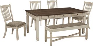 Signature Design by Ashley® Bolanburg 6 Piece Brown/White Dining Table Set
