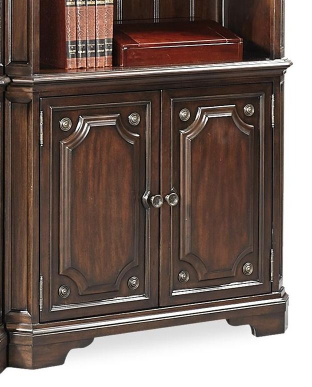 Aspenhome® Sheffield Warm Rubbed Brown Door Bookcases 1