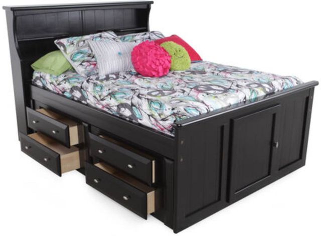 Trendwood Laguna Black Cherry Twin Bookcase Bed with Underdresser ...