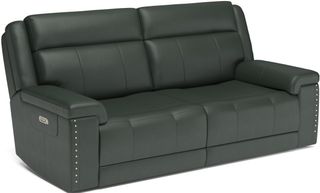 Flexsteel® Yuma Shadow Black Power Reclining Sofa with Power Headrests