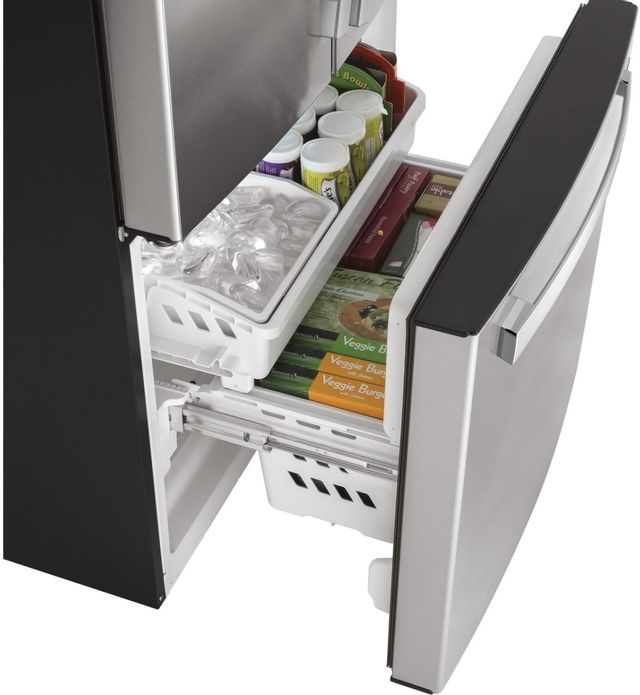 GE® 18.6 Cu. Ft. Black Counter Depth French Door Refrigerator 34