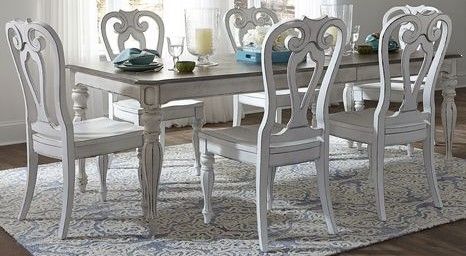 Liberty Magnolia Manor 7-Piece Antique White Rectangular Table Set