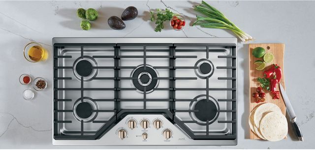 Café™ 36" Stainless Steel / Brushed Bronze Gas Cooktop 2