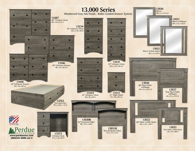 Perdue Woodworks Essential Weathered Gray Ash Twin Bookcase Headboard 1