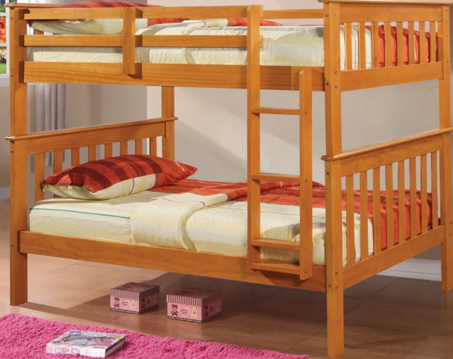 Donco Trading Company Honey Twin/Twin Mission Bunk Bed