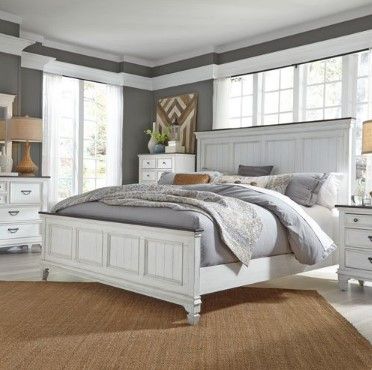 Liberty Allyson Park 5-Piece Wire Brushed White Queen Panel Bed Set 12