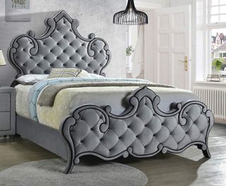 Coaster® Sandboard Grey Upholstered Queen Bed