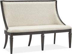 Magnussen Home® Calistoga Weathered Charcoal Upholstered Dining Bench