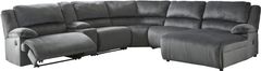 Signature Design by Ashley® Clonmel 6-Piece Charcoal Power Reclining Sectional with Armless Chairs