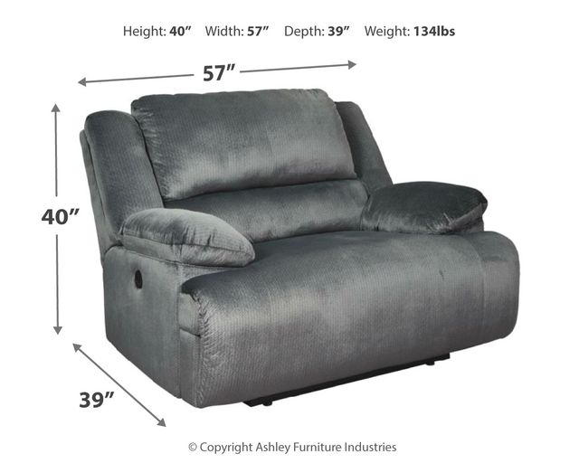 Signature Design by Ashley® Clonmel Charcoal Zero Wall Wide Seat Recliner-3