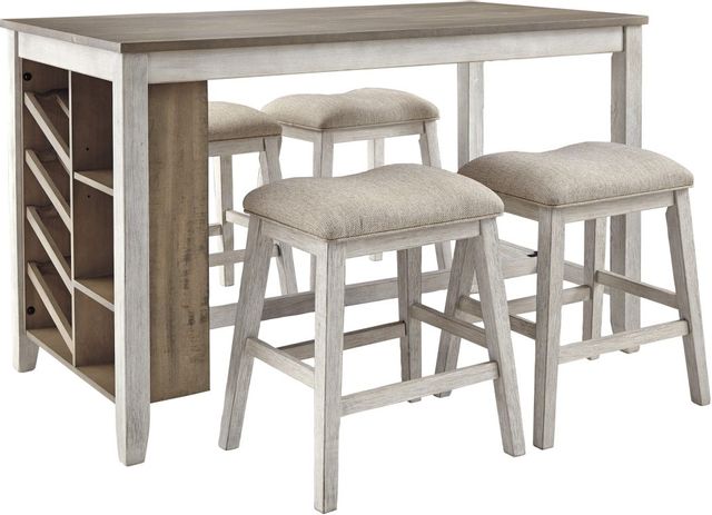 Signature Design by Ashley® Skempton White/Light Brown Counter Height Stool 6