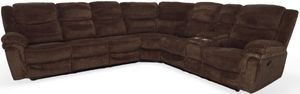 Elements International Lawrence 3-Piece Brown Reclining Sectional