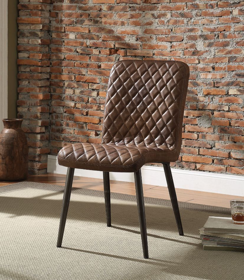 Chocolate leather dining outlet chairs