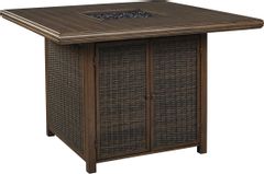 Signature Design by Ashley® Paradise Trail Medium Brown Square Fire Pit Bar Table 