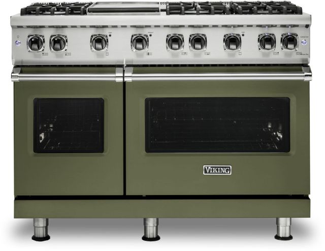 Viking® 5 Series 48" Cypress Green Pro Style Natural Gas Range with 12" Griddle