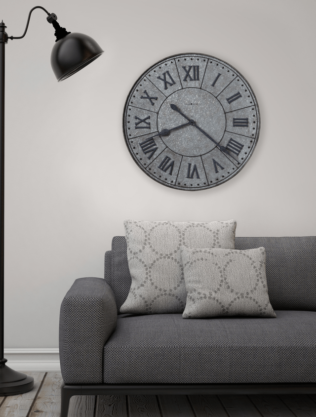 Howard Miller® Manzine 32" Aged Galvanized Steel Metal Wall Clock-2